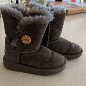 UGG Brown Kids Boots with Button Detail